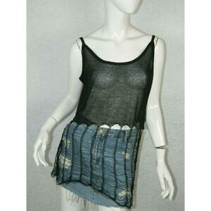 Pol Knit Black Tank Top Fringe